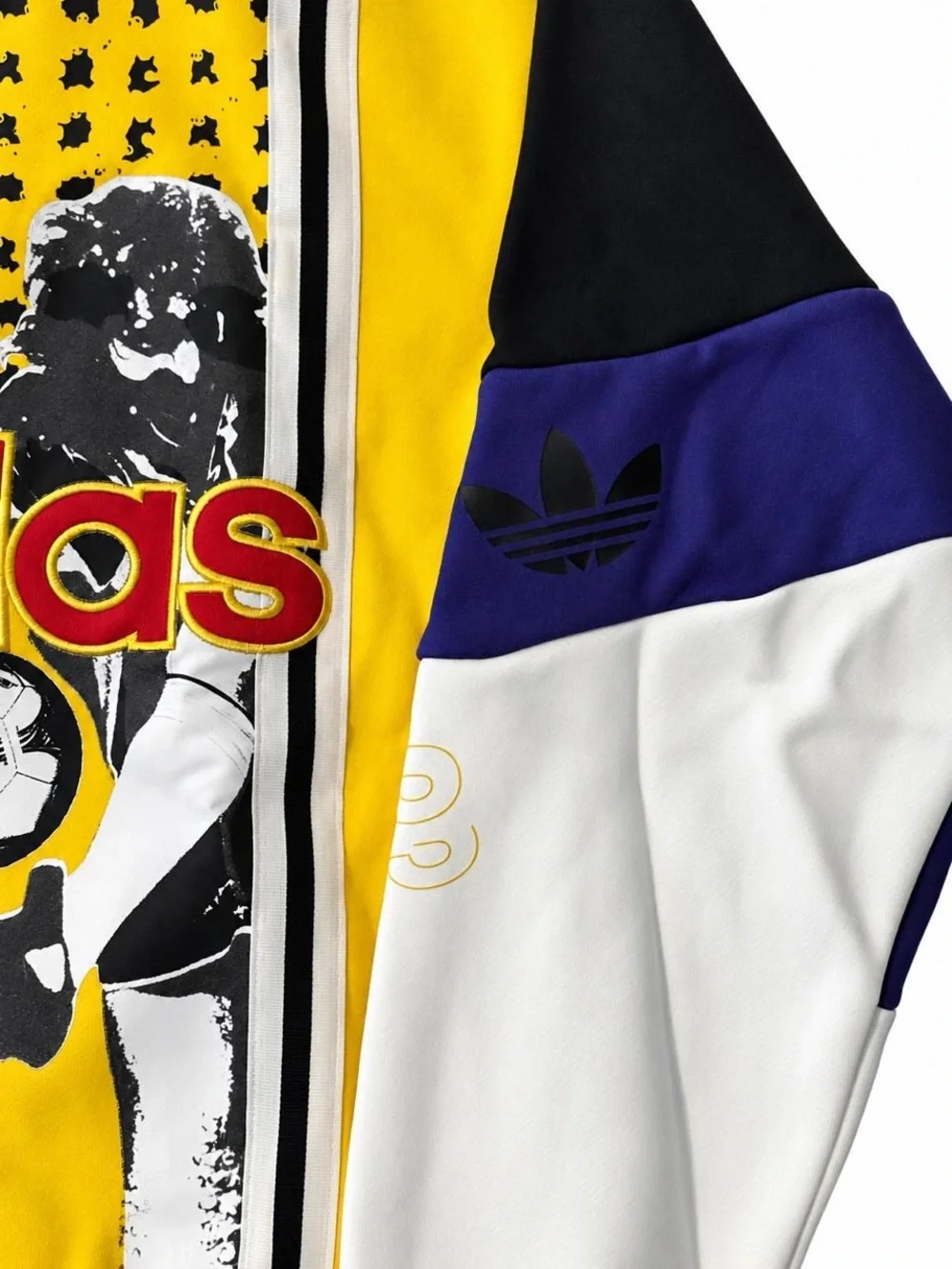 adidas Men’s Yellow, White & Black Graphic Zip-Up Hoodie